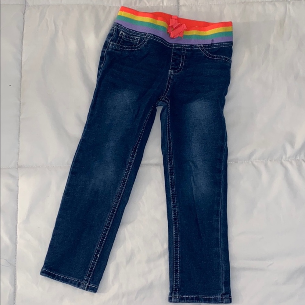 Rainbow waist stretch Jean girls